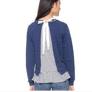 Clu Too | Navy Blue Tie Back Sweatshirt
